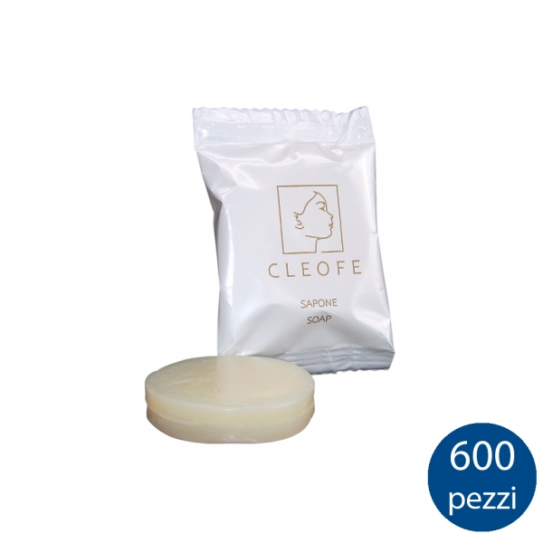 Linea Cortesia - Sapone Tondo 9 gr in confezione Flowpack - Brand Cleofe - Cartone 600 pezzi
