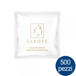 Linea Cortesia - Bustina Doccia/Shampoo 10 ml in bustina quadrata - Brand Cleofe - Cartone 500 pezzi