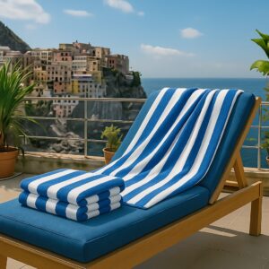 TELO MARE 500GR RIGA BIANCO/BLU